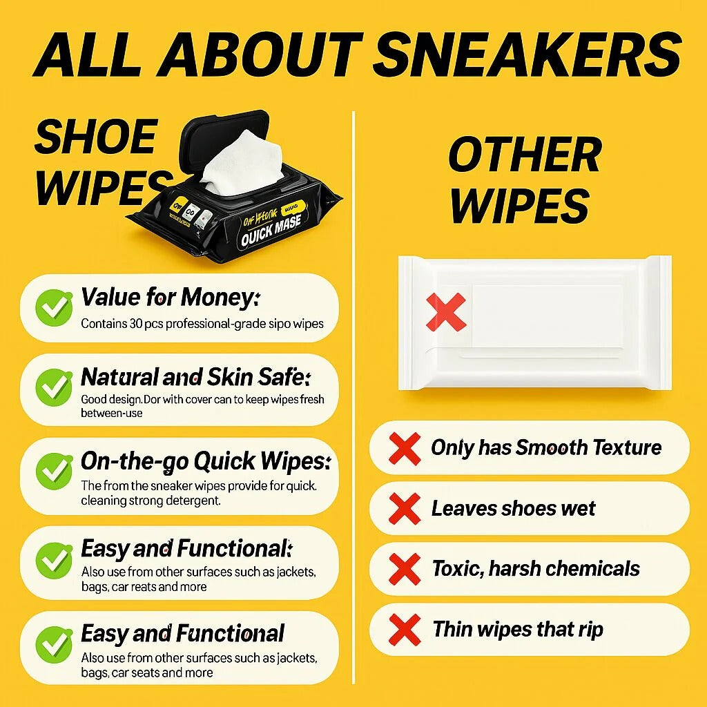 SneakWipe™ Instant Shoe Cleaning Wipes – Pack of 80