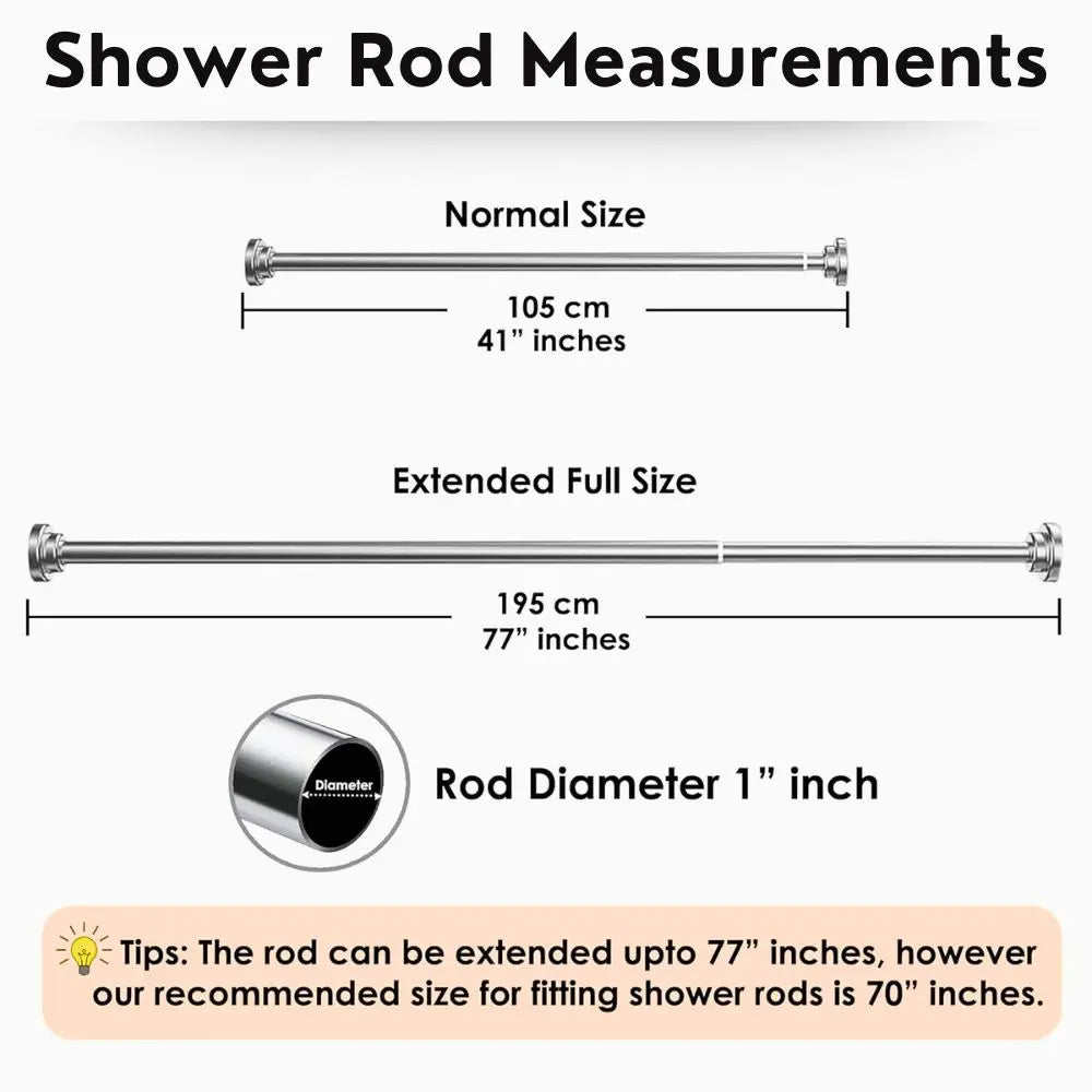 Adjustable Shower Curtain Rod – Non-Drilling & Anti-Skid