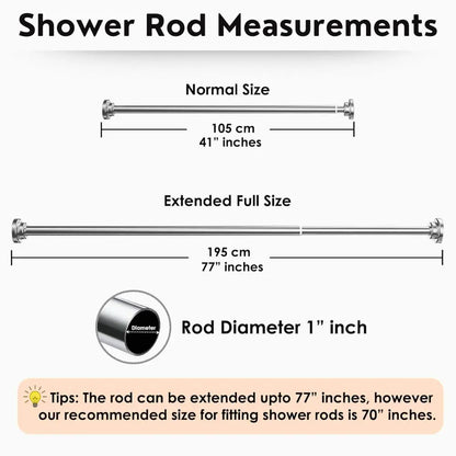 Adjustable Shower Curtain Rod – Non-Drilling & Anti-Skid