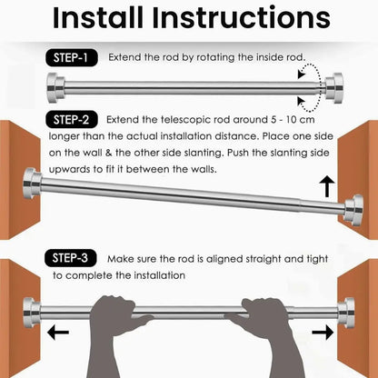 Adjustable Shower Curtain Rod – Non-Drilling & Anti-Skid